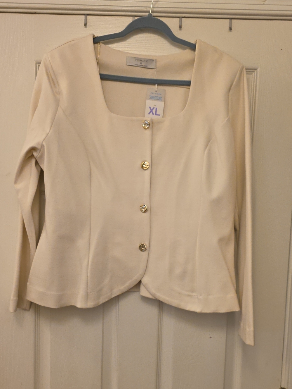 Primark Cream Square-Neck Button Jacket
